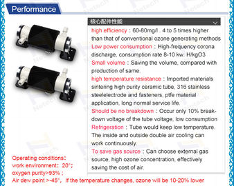 Corona Discharge Ozone Generator Parts Ozone Tube Air Cooling 110V 220V 1- 7g/hr